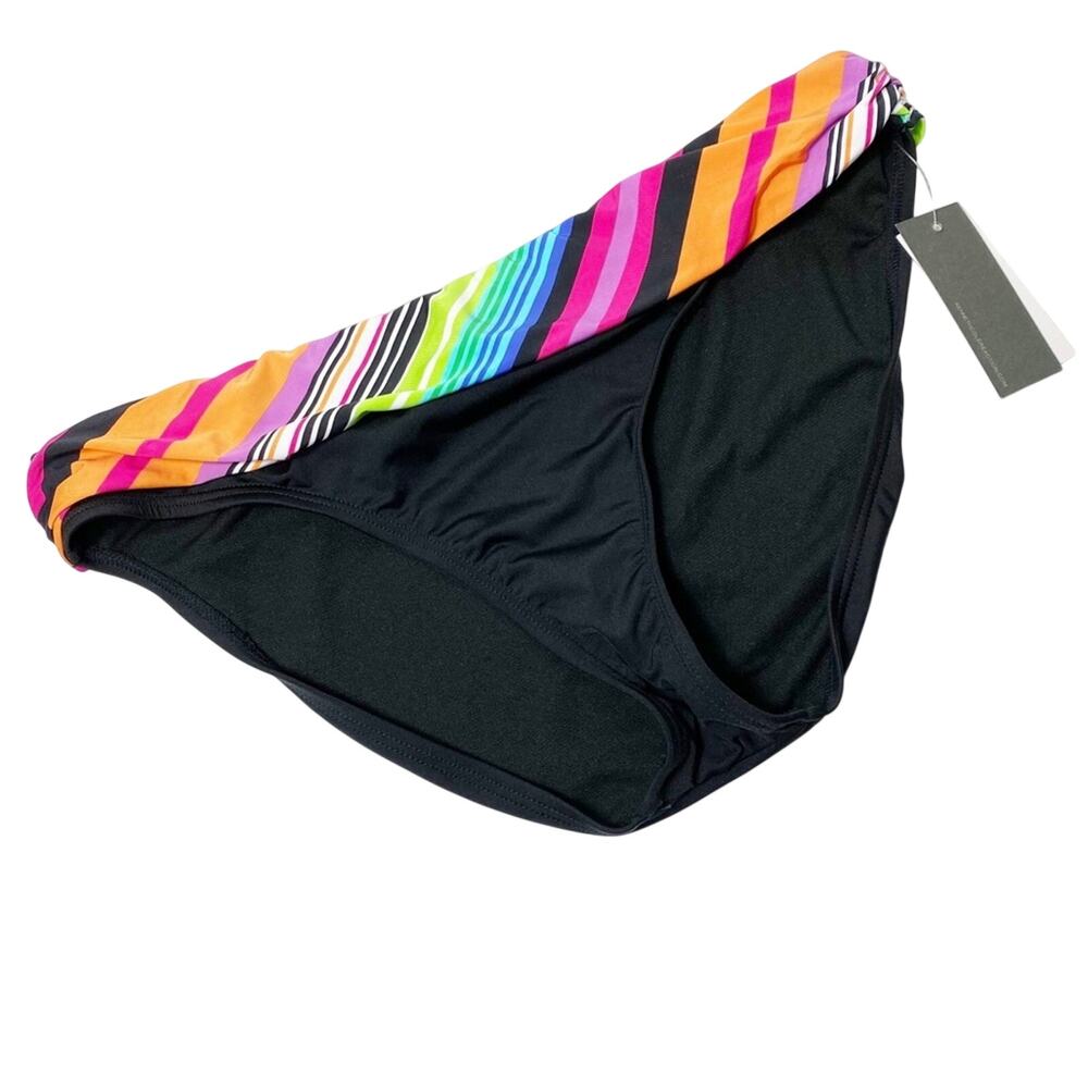 Kenneth Cole Reaction Multicolor Black Swimming Bikini Women Bottom Large
